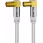 Kabel antenowy Goobay TV (typ 135 dB), 4-krotnie ekranowany, 10 m, biały - pozłacane styki, gniazdo koncentryczne 90° > wtyk koncentryczny 90° (70450)