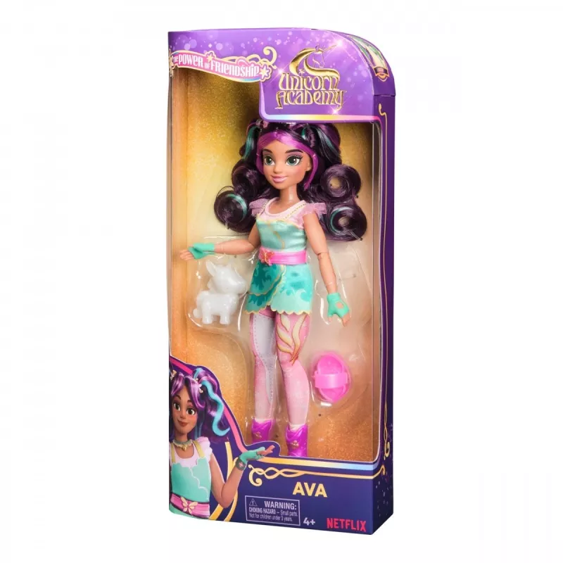 Lalka modowa Spinmaster Unicorn Academy Ava model 6072649 – lalka modowa z zestawem tematycznych ubrań i akcesoriów