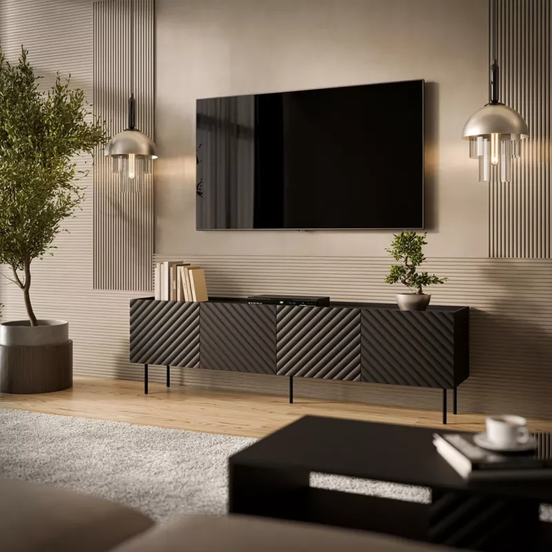 Cama LUCCA 4D szafka TV 200x40x59 czarny