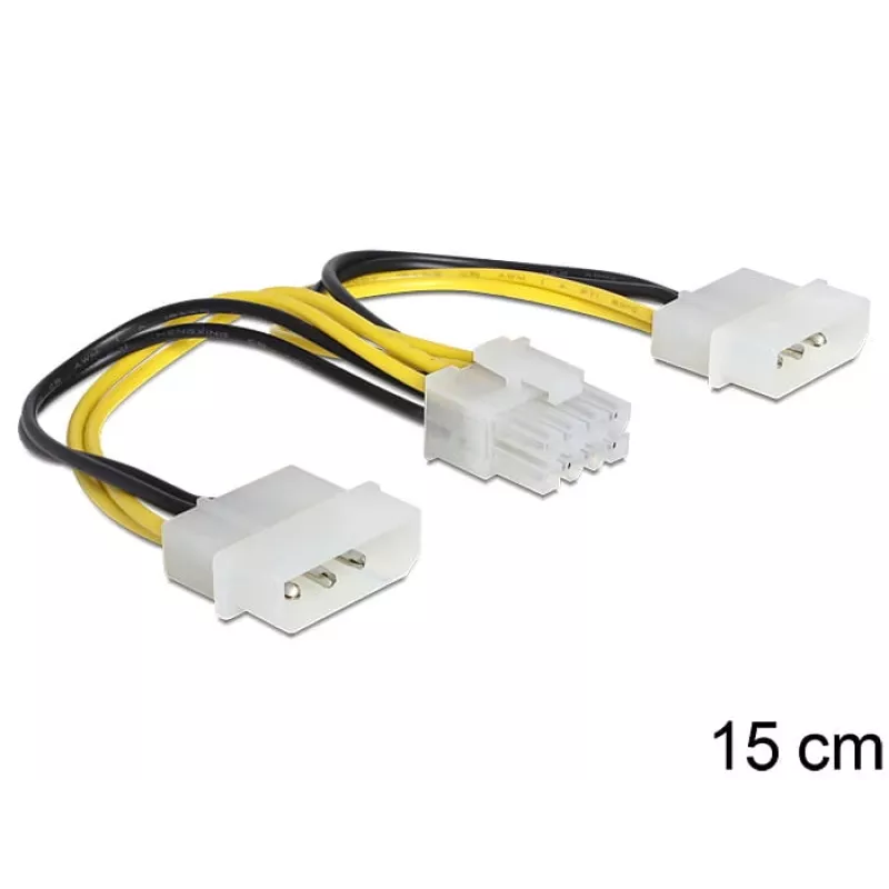 Wewnętrzny kabel zasilający DeLOCK 83410 0,15 m EPS 8-pin Molex 3-pin
