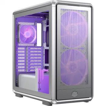 PC Midi Tower Cooler Master MasterFrame 600 Mesh Srebrny — obsługuje ATX/EATX, przednie 2×200 mm, dyski 2,5 cala/3,5 cala
