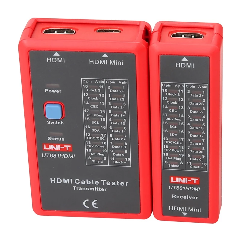 Tester kabli HDMI No name UT681HDMI — weryfikacja ciągłości i połączeń HDMI