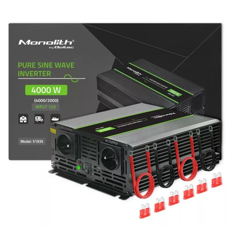 Qoltec Monolith zasilacz samochodowa Auto 4000 W czarna
