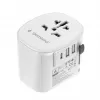Podróżny adapter ładowania GEMBIRD TPA-EU2A1C15-01-W — 15W, wtyczka typu E, 2× USB-A + 1× USB-C, 100–250V