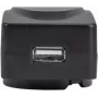 Manhattan Mains USB-A Mobile Device Charger with UK/EU/USA adaptors, Smartphone Charger, Mains Adaptor interchangeable, Three Year Warranty, Czarny