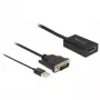 Delock - Kabel adapterowe - DVI-D, USB (tylko zasilanie) (M) do DisplayPort (W) - DisplayPort 1.2 - 50cm - obsługa 4K 30 Hz - czarny (63189)