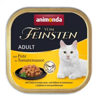 Mokra karma dla kotów Animonda Vom Feinsten Indyk w sosie pomidorowym, tacka 100 g, bezzbożowa, dla dorosłych kotów
