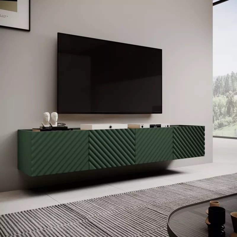 4D szafka RTV ONDA 200x40xH54.35 zielony (stojąca lub montowana na ścianie)
