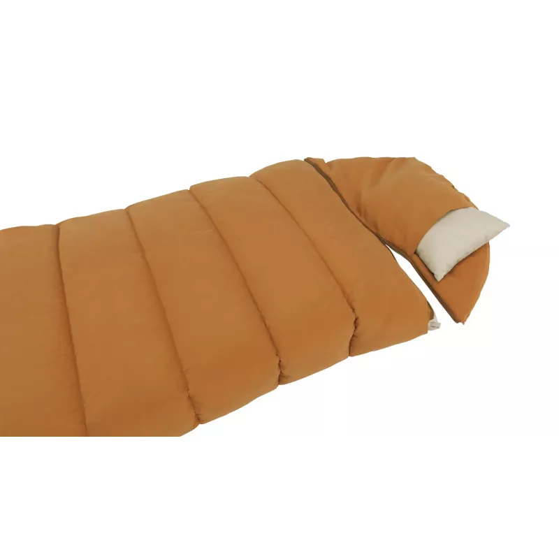 Śpiwór Outwell 230506 półprostokątny dla dorosłych, 2300×850 mm, maks. wzrost użytkownika 195 cm, bawełna/nylon/poliester (z recyklingu), żółty