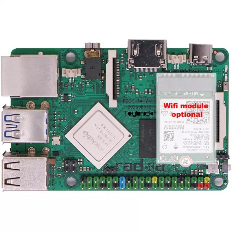 Komputer jednopłytkowy ALLNET Radxa Rock 3A 2GB RK3568 Czterordzeniowy Cortex-A55 2GHz