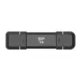 Pamięć USB Silicon Power DS72 1 TB, USB 3.2 Gen 2 Typ-A / Typ-C, obudowa aluminiowo-gumowa, czarna