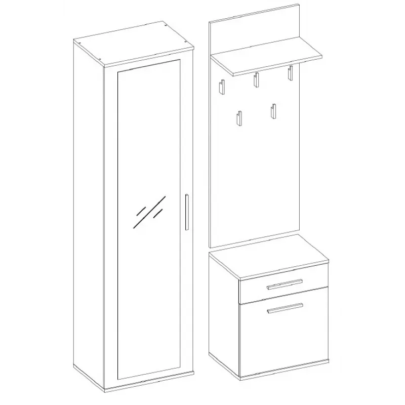 Topeshop GAR DUO CZERŃ entryway Szafka