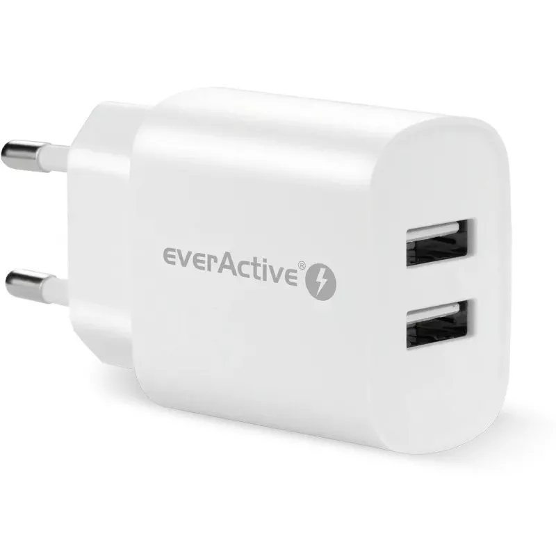 ŁADOWARKA SIECIOWA 2X USB 2,4A 12W BIAŁA