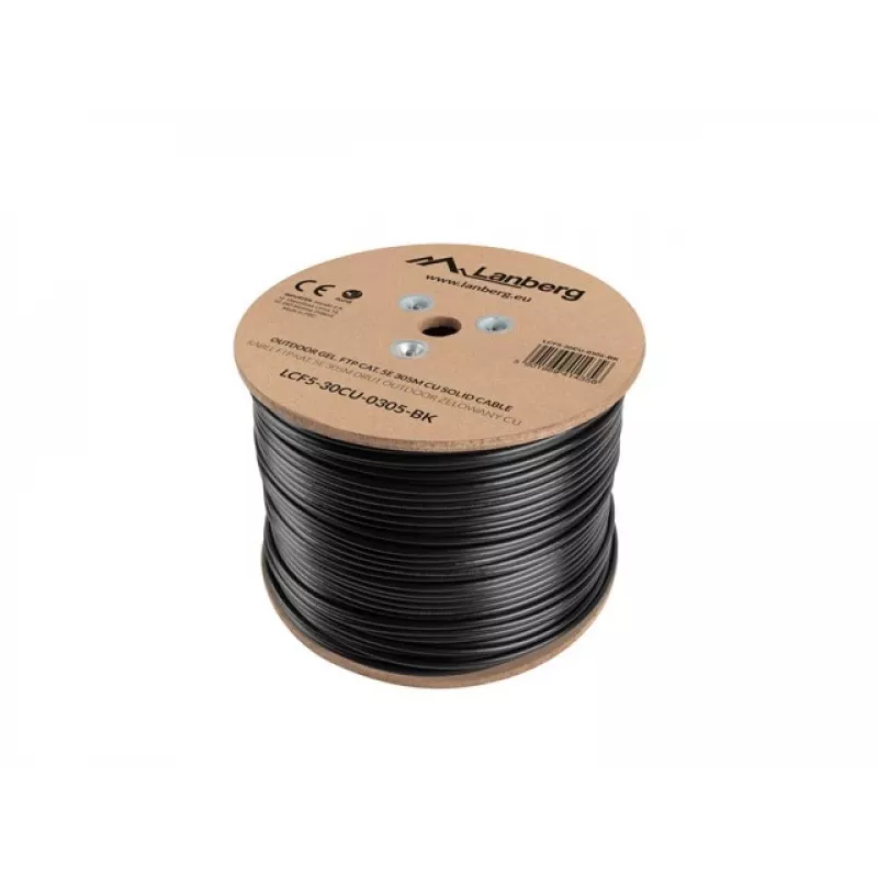 Kabel sieciowy Lanberg LCF5-30CU-0305-BK RJ45 Cat5e 305 m Czarny