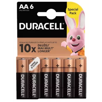 Zestaw baterii Duracell Basic AA / LR6 — 6 sztuk (alkaliczne)