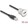 Kabel USB DeLOCK 88181 USB 2.0 0,3 m USB A czarny srebrny