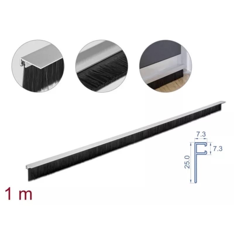 Listwa szczotkowa DeLOCK 66652 40 mm z profilem aluminiowym kątowym