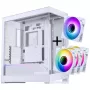 Obudowa ATX PHANTEKS NV-Series NV5 MK2, szkło hartowane, DRGB - matowa biel + zestaw 3 wentylatorów M25 Gen2 PWM D-RGB Reverse Blade + 1 zwykły wentylator - 120 mm