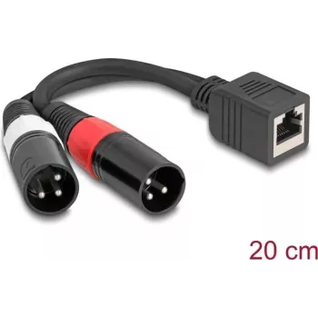 Kabel audio DeLOCK 0,2 m RJ-45 2 x XLR (3-stykowe) czarny 88179