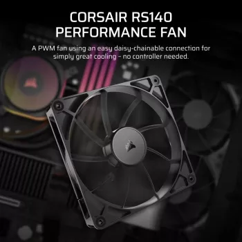 Wentylator Corsair RS140 14 cm Czarny 330-1700 RPM 0,11-3,46 mmH2O