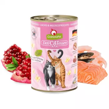 Mokra karma dla kota Fox4Pets GranataPet DeliCATessen łosoś i owoce morza 400 g — bezzbożowa, pełnoporcjowa dieta dla dorosłych kotów
