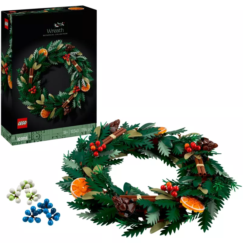 klocek konstrukcyjny LEGO 10340 Icons Świąteczny wieniec