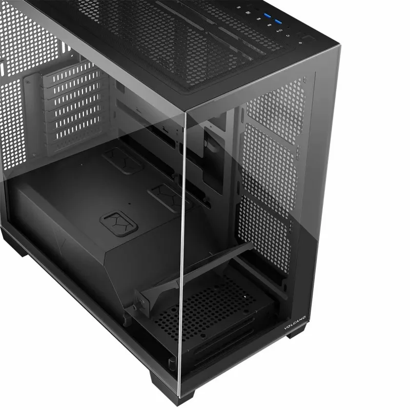 Obudowa PC MODECOM Volcano Stellar NF ATX midi tower, szkło hartowane, czarna, obsługuje płyty ATX/micro ATX, GPU do 420mm, chłodzenie CPU 175mm