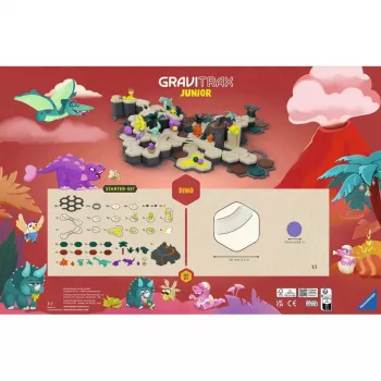 Tor kulkowy Ravensburger GraviTrax Junior zestaw startowy XXL Dino, konstrukcja toru dla dzieci