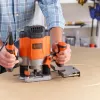 Router/Trimmer Czarny & Decker KW1200EKA-QS — kompaktowy frezarka górnowrzecionowa z regulowaną głębokością, ergonomiczną konstrukcją