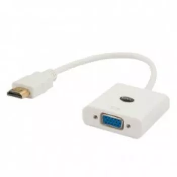 Adapter HDMI męski na VGA żeński SAVIO CL-201, HDMI A na VGA D-Sub, biały, 0,1 m, do 1920x1200