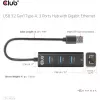 Hub USB CLUB3D USB 3.2 Gen1 Type-A, 3 porty i Gigabit Ethernet