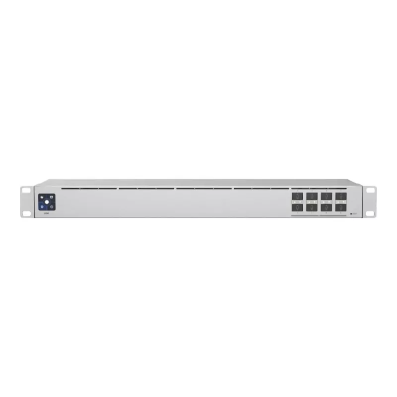 Zarządzany przełącznik sieciowy L2 UBIQUITI USW-Aggregation — 8 slotów SFP+, obsługa 10G, bez wentylatora, 1U do szafy rack, srebrny
