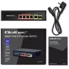 Przełącznik Ethernet PoE QOLTEC 52296 — 4 porty RJ45 PoE, 1 port uplink RJ45