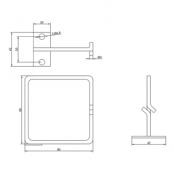 ROLINE metalowy uchwyt do opasek zaciskowych pionowy 80x80mm