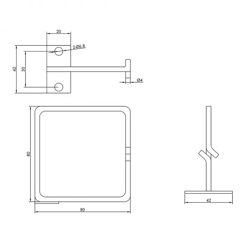 ROLINE metalowy uchwyt do opasek zaciskowych pionowy 80x80mm