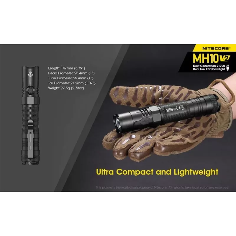 Latarka ręczna Nitecore MH10 V2 czarna