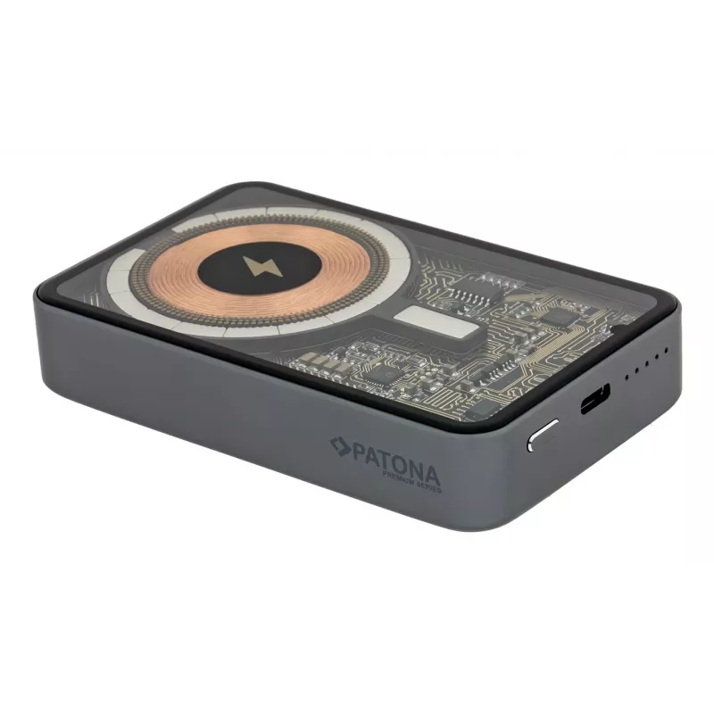 Przenośny powerbank PATONA 9992, 10000 mAh, LiPo 38,5 Wh, USB‑C PD 20 W, 2 wyjścia, wejście/wyjście 12 V/3 A, czarny