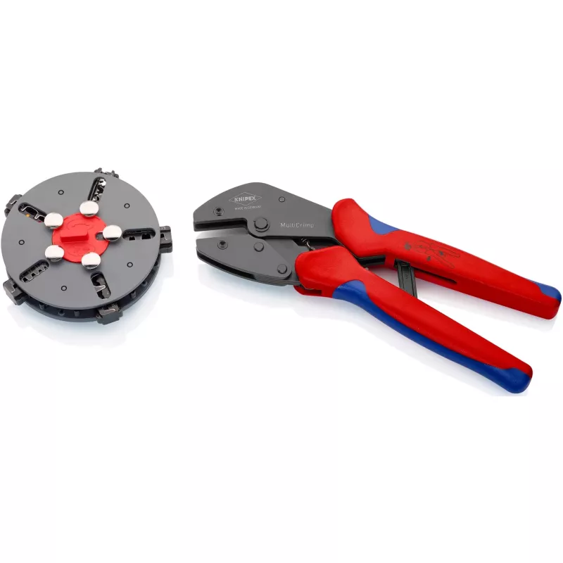 Knipex 97 33 02 zaciskarka do kabli Narzędzie do zaciskania niebieski, czerwony