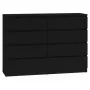 Komoda top e shop M8 140 CZERŃ — 8 szuflad, płyta wiórowa, 1380×400×970 mm, czarny