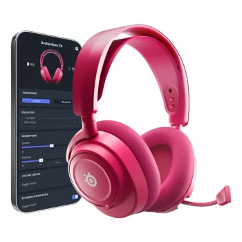 Zestaw słuchawkowy STEELSERIES Arctis Nova 7X Wireless Gen 2 — bezprzewodowy Bluetooth, wokółuszny, pałąk na głowę, 20–20000 Hz, 325 g, magenta
