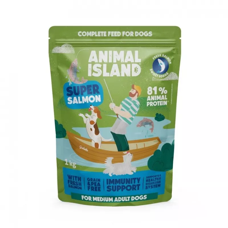 ANIMAL ISLAND Łosoś - sucha karma dla psów - 1kg
