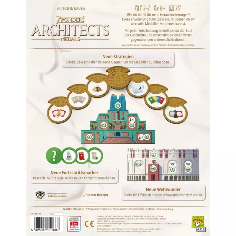 7 Wonders Architects - Medale, rozszerzenie gry planszowej