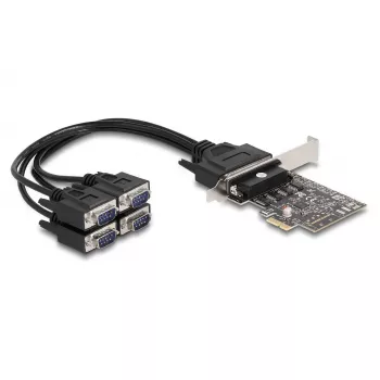 DeLOCK 66324 Wewnętrzny adapter RS-232 VGA PCIe Żeński Czarny