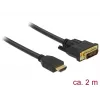 DeLOCK - Kabel wideo - HDMI / DVI - DVI-D (M) na HDMI (M) - 2,0 m - potrójna izolacja - czarny - śruby motylkowe (85654)