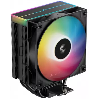 Wentylator DeepCool AG400 BK ARGB V2 120 mm Czarny — 120 mm wentylator chłodzenia procesora z łożyskiem hydraulicznym, obsługa wielu gniazd