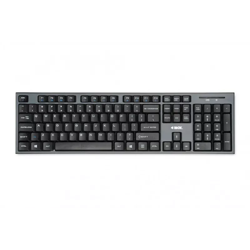 IBOX Desktop Kit Pro bezprzewodowa klawiatura i mysz, QWERTY pełnowymiarowa 104 klawisze, 2.4 GHz, 1200 DPI, czarna