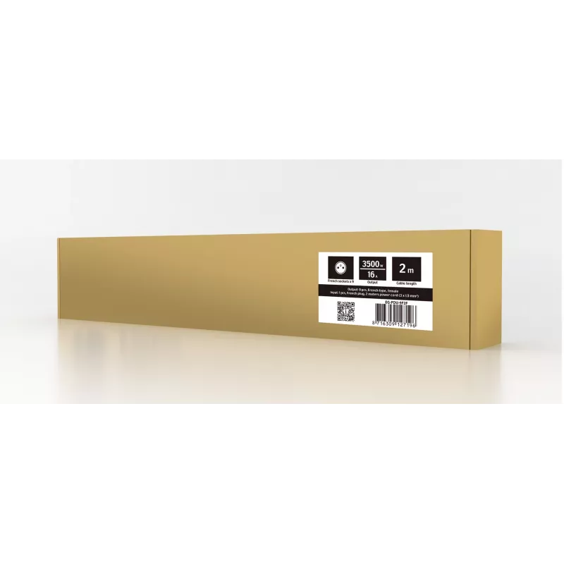 Listwa zasilająca GEMBIRD EG-PDU-9F2F — 9 gniazd francuskich (typ E), 1U rack, 16A, kabel 2 m