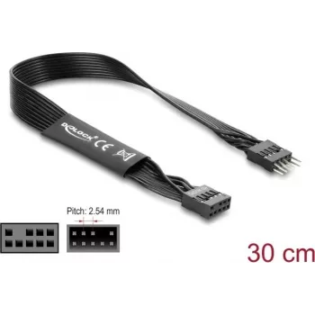 Kabel równoległy DELOCK 86052, 9-stykowy do 9-stykowego, czarny, długość 0,3 m