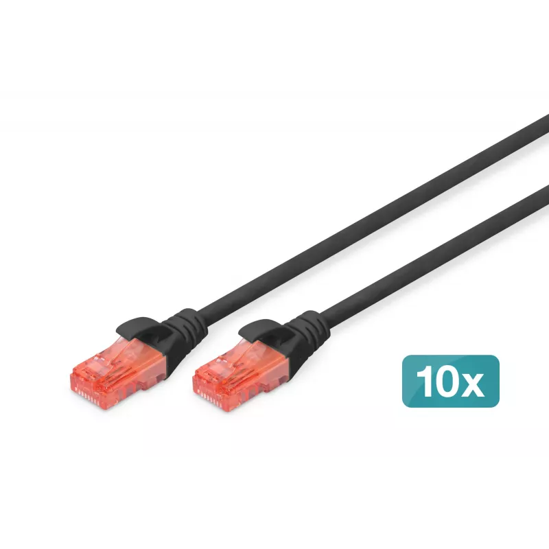 Kabel sieciowy Digitus CAT 6 U/UTP 0,5m RJ-45 Czarny