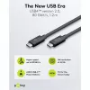 Kabel USB-C WENTRONIC USB4 Gen4 1.2m — obsługuje 16k@60Hz i 4K@120Hz